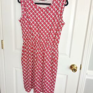 Boden Blackberry Dress Geese Print Cottage Casual Boho Vacation Cruise Cottage